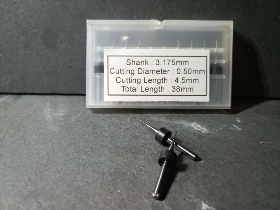 10 pcs 0.5mm tungsten carbide PCB end mill, CNC bit 3.175mm shank