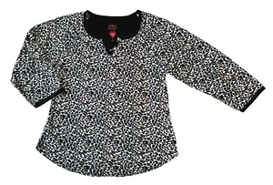 Top de pijama BETSEY JOHNSON - ÍNTIMO - Manga larga suave estampado de leopardo - Talla: L - Imagen 1 de 7