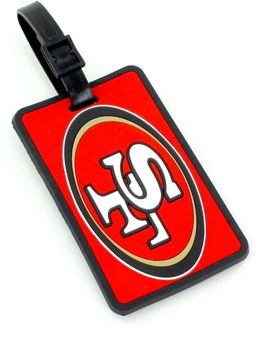 San Francisco 49ers Rubber Bag Tag, NFL Licensed Luggage Tag Cover