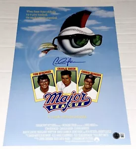 Charlie Sheen signiert Major League 11x17 Filmplakat Beckett Zeuge Echtheitszertifikat - Bild 1 von 2