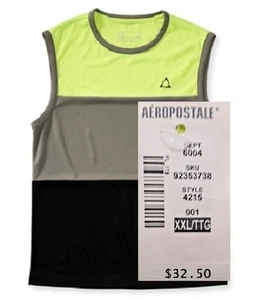 A87 NEW Reflective Active Gym Mesh Colorblock Muscle Tee Tank Big Mens 2XL QCO - Picture 1 of 6