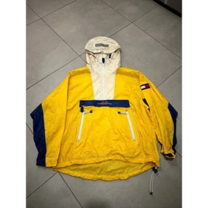 Tommy Hilfiger Authentic Sailing Gear Jacket Windbreaker Pullover Yellow med VTG - Picture 1 of 16