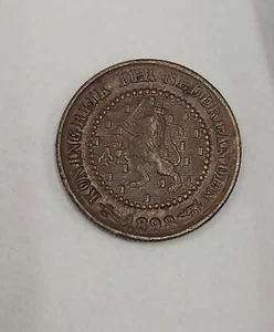 1898 Netherlands 1/2 (half) Cent - Picture 1 of 2