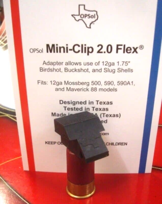 OPSol Mini-Clip™ 2.0 Flex™ USA made fits 12ga Mossberg 500  500A 590 Maverick 88 - Image 1 of 4