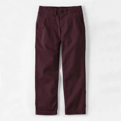Pantalones cadete de sarga de rodilla de hierro Lands' End, borgoña, 10 para niños Foto 1 de 4