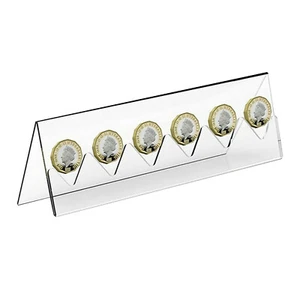 Acrylic Clear 6-Slot Collectible Coin Holder Collector Display Stand Organizer X - Picture 1 of 6