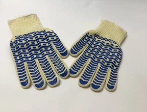 RelzenBeige Blue Oven Mitts With Non Slip Grip Size Large A4 - Bild 1 von 6