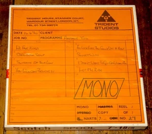 GINGER BAKER AIR FORCE 2 TRIDENT STUDIOS 7 1/2 IPS MONO REEL TO REEL TAPE 1970 - Picture 1 of 4
