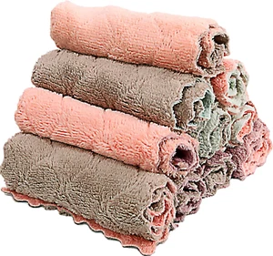 Microfiber Kitchen Washcloths, Super Absorbent Coral Velvet Dishtowels, Premium - Picture 1 of 12