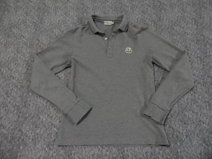 Moncler Maglia Polo Shirt Womens Small Long Sleeve Pullover Cotton Gray - Picture 1 of 8