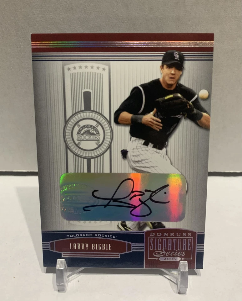 Larry Bigbie 2005 Donruss Signature Silver Signatures Autograph Card #47 Rockies - Image 1 of 2