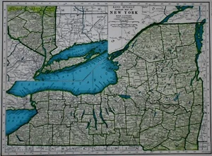 L@@K! Vintage 1944 World Atlas Map of New York & New Mexico WWII World War 2 Map - Picture 1 of 12