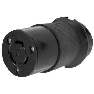 HUBBELL HBL2313EBK FEMALE 20A 125V AC, 2-Pole 3-Wire Gnd. NEMA L5-20 BLACK - Picture 1 of 5
