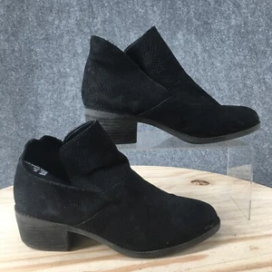 Me Too Boots Womens 8 M Zelda Casual Pull On Ankle Bootie Black Fabric Low Heels - Picture 1 of 17