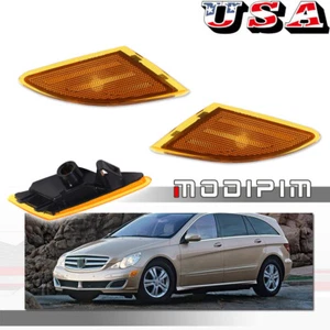 For 06-10 Benz W251 R-Class Front Bumper Side Marker Light Reflectors Amber Lens - Foto 1 di 8
