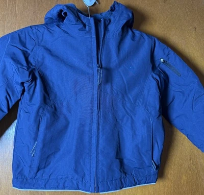 Boys Size 3T Blue Hooded Fleece Lined Lands' End Jacket GUC - Image 1 of 4