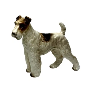 Lefton Porcelain Fox Terrier Figurine - 5" Tall 6.5" Long - Beautiful Condition - Picture 1 of 7