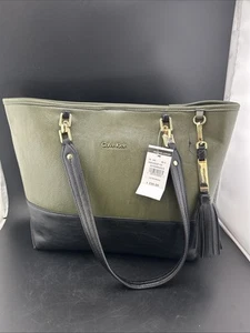 Bolso de Mano Calvin Klein Cuero Dorado Eslabones de Cadena - Imagen 1 de 18