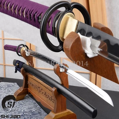 紫色 Ito Masashi Tsuba T10 碳钢刀片日本武士武士武士武士剑 — 第 1/4 张图片