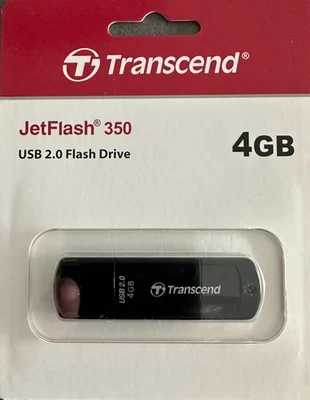 Boite de 25  Clés USB 2.0 4 Go JetFlash 350 Noir TS4GJF350 4 Go Noir Transcend - Photo 1/2