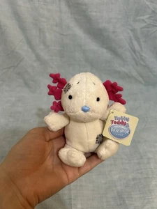 Peluche giocattolo morbido Blue Nose Friends Eduardo the Axolotl Beanie 4" RARO DA COLLEZIONE - Foto 1 di 7
