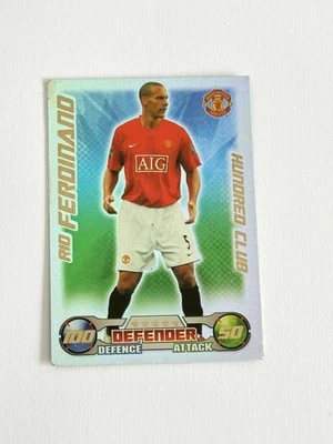 MATCH ATTAX 2008/09 08/09 RIO FERDINAND 100 HUNDRED CLUB - Image 1 of 2