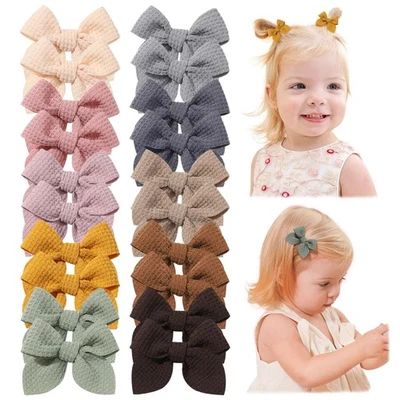 20 PCS 2 inch Baby Hair Clips Girls Mini Fable Bows Toddler Pigtail Clip - Image 1 of 4