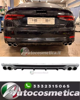 DIFUSOR DE PARACHOQUES TRASERO S5 TERMINALES DE ACERO INOXIDABLE AUDI A5 F5... - Imagen 1 de 4