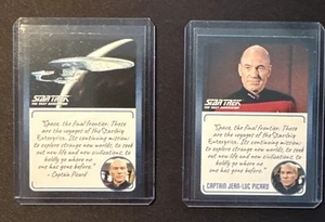 STAR TREK TNG: ARCHIVES AND INSCRIPTIONS P1 And P2 Picard enterprise PROMO CARD - Picture 1 of 2