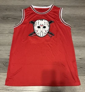 Maglia basket rossa Friday the 13th Jason Voorhees firmata Ari Lehman taglia XXL - Foto 1 di 4