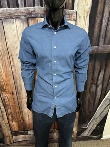 Ermenegildo Zegna Long Sleeve Denim Blue Dress Shirt Size 16 1/2 (42) Tailored - Picture 1 of 6