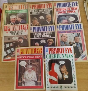 Eight Issues Of Private Eye Magazine, 1998 Aug - Dec, #957-961, #963-965 - Picture 1 of 24
