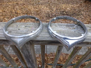 1941 CHRYSLER Lincoln (1 or 2) Headlight Bezels **Very Rare** - Picture 1 of 11