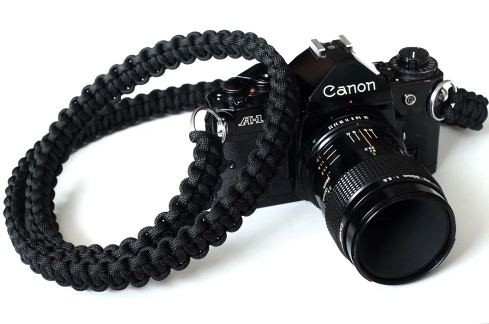 NEW PARACORD BLACK CAMERA 36" NECK STRAP DSLR MIRRORLESS CANON NIKON SONY LEICA - Image 1 of 4