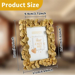 Picture Frame Antique Leaf Textured Photo Frame Vintage Gold Resin ellOy - Picture 1 of 11