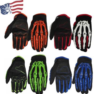 Skull Skeleton Gloves Cycling Motorcycle Bike Full Finger Gloves for Men Women - Image 1 of 4