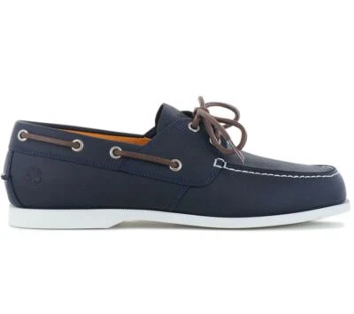 Timberland Cedro Bay Boat Zapato - Del Barco Cuero Azul Marino TB0A288M-019 - Imagen 1 de 4