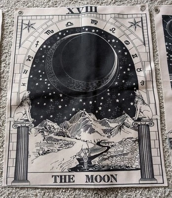 El sol luna estrella tapiz colgante de pared tela arte tarot celestial astrología conjunto Foto 1 de 4