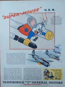 1944 Vintage WWII navy scout bombing squadron insigne.  Super mouse, GM - Picture 1 of 2