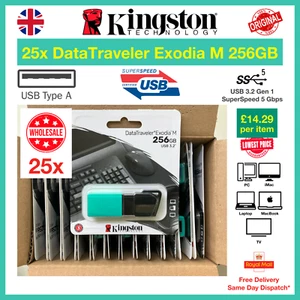 25x Kingston DataTraveler Exodia M 256GB USB 3.2 Flash Pen Drive, Wholesale - Picture 1 of 6