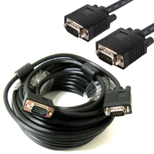 10M Long VGA Cable Male to Male SVGA 15 Pin D-Sub PC TFT Monitor LCD TV Lead - Afbeelding 1 van 5