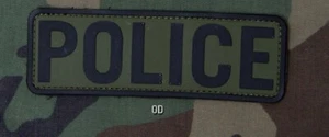 Milspec Monkey MSM Morale Patch POLICE -6 " x 2 " - Small Size PVC -OD Green ODG - Picture 1 of 5
