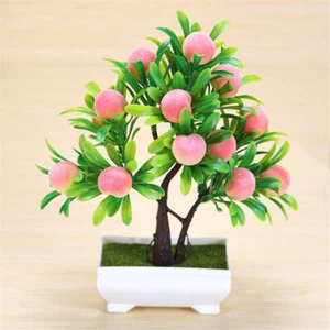 1Pc Artificial Fruit Tree Bonsai Potted Plant Landscape Party Home Garden Decor - Picture 1 of 18