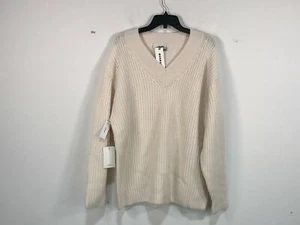Wilfred Belize Long Sleeve V-Neck Knit Sweater, Size 2 - Light Birch Women's - Picture 1 of 9