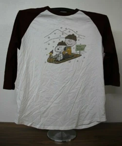 Boy And His Dog Sledding Together 3/4 Sleeve Baseball T-Shirt Large White/Maroon - Picture 1 of 6
