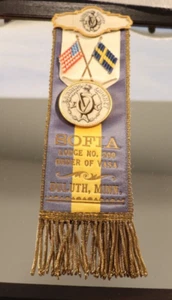VASA ORDER MEMORIAM RIBBON BRASS TASSELS SOFIA DULUTH MN SANNING ENIGHET SWEDEN - Picture 1 of 7