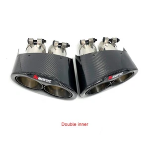 1 Pair Akrapovic Carbon Fiber Exhaust Tip For Audi RS3 RS4 RS5 RS6 RS7 A3 A4 A5 - Bild 1 von 6