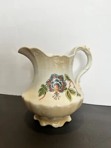 Vintage Ceramic China Pitcher/Jug w/ Flower Art - Picture 1 of 5