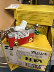 10 Hubbell Toggle Switch 20amp 120V-277V White 2-Pole Maintained HBL1222W - Picture 1 of 5