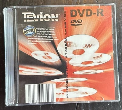 Tevion DVD-R 8x Recording Speed 4.7 GB 120 Min Video 10 Pack NEW Sealed F-Ship!! - Image 1 of 3